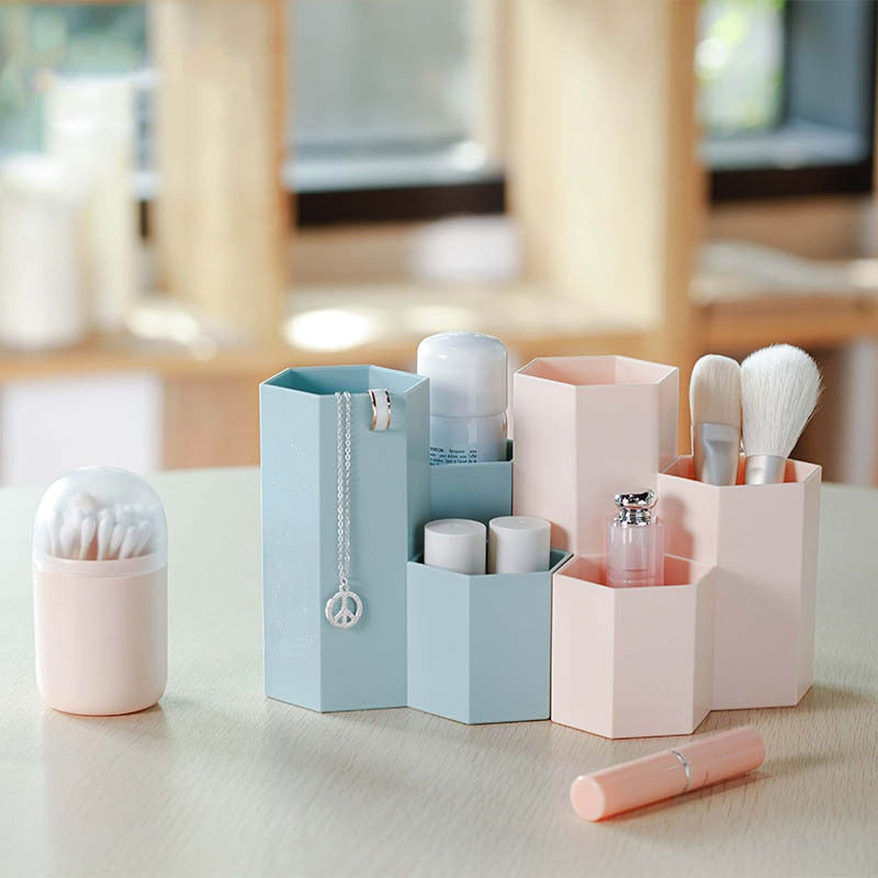 3 Lattices Cosmetic Brush Box Table Organizer Makeup Nail Polish Cosmetic Holder Make Up Tools Boxes Jewelry Display Rack Kits
