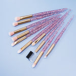 Glitter 10pcs Lovely Pink Unicorn Eye Brushes Set Eyeliner Eyebrow Eyeshadow Makeup Brushes Set Cosmetic Beauty Tools