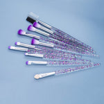 Glitter 10pcs Lovely Pink Unicorn Eye Brushes Set Eyeliner Eyebrow Eyeshadow Makeup Brushes Set Cosmetic Beauty Tools