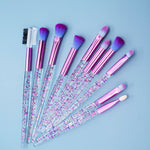 Glitter 10pcs Lovely Pink Unicorn Eye Brushes Set Eyeliner Eyebrow Eyeshadow Makeup Brushes Set Cosmetic Beauty Tools