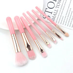 Glitter 10pcs Lovely Pink Unicorn Eye Brushes Set Eyeliner Eyebrow Eyeshadow Makeup Brushes Set Cosmetic Beauty Tools