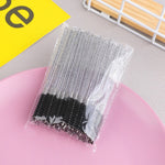 50pcs/100pcs Shiny Disposable Eyelash Applicator Wands Curler Brush Set Mascara Eyebrow Spoolers Comb Wands Spoolies Brushes